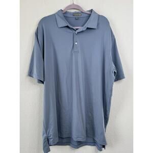 Peter Millar Summer Comfort Polo Shirt Mens XXL Blue‎ Striped Golf Activewear
